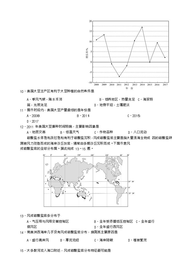 2021年广东省惠州高三一模地理试卷及答案03
