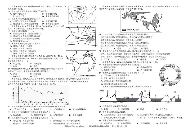 四川省成都市树德中学2021-2022学年高二上学期11月阶段性测试(期中)地理试题PDF版含答案02