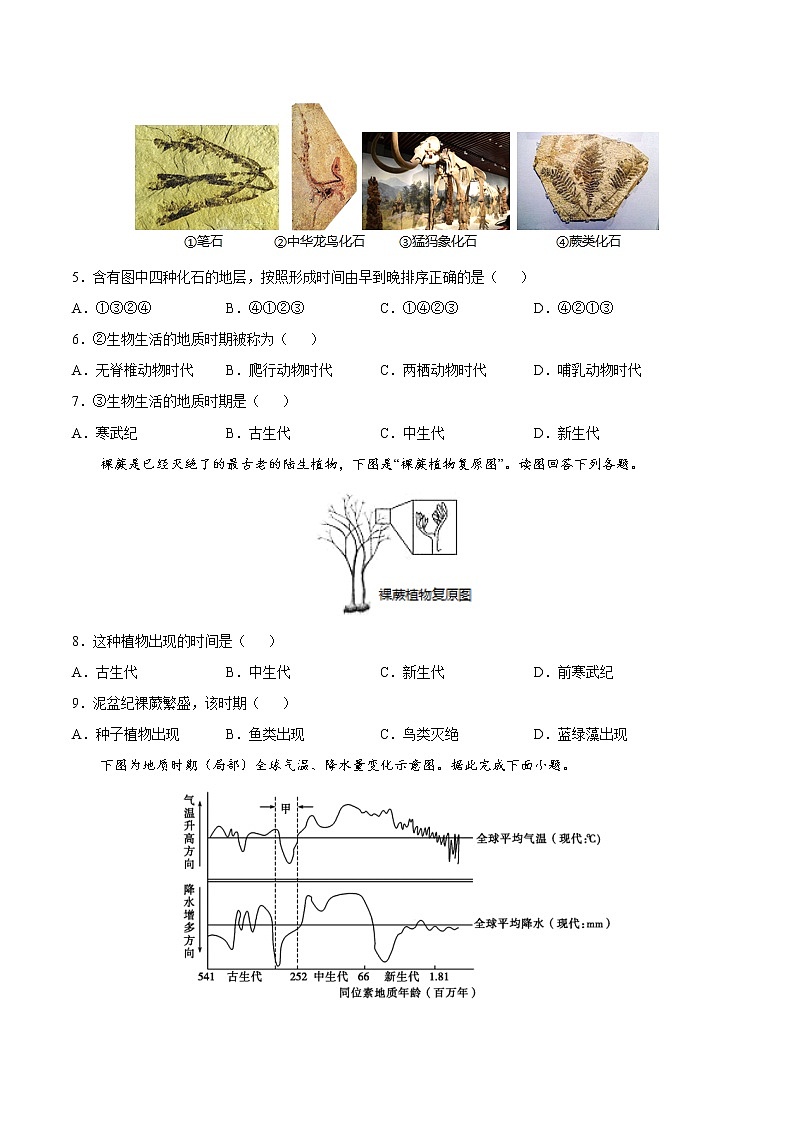 1.2 地球的形成與演化(同步練習(xí))-【備課優(yōu)選】2021-2022學(xué)年高一地理上冊(cè)同步備課系列(魯教版2019必修第一冊(cè))(原卷版)第2頁(yè)