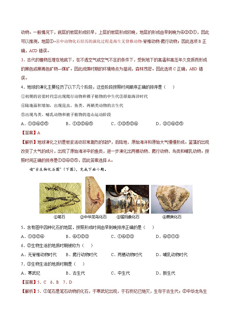 1.2 地球的形成與演化（同步練習(xí)）-【備課優(yōu)選】2021-2022學(xué)年高一地理上冊(cè)同步備課系列（魯教版2019必修第一冊(cè)）（解析版）第2頁(yè)