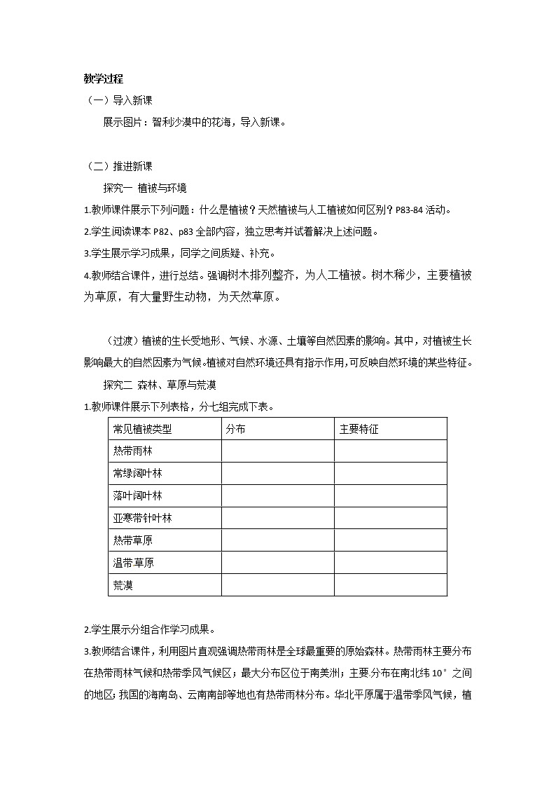 2021-2022学年高中地理新人教版必修第一册 5.1《植被》教案第2页