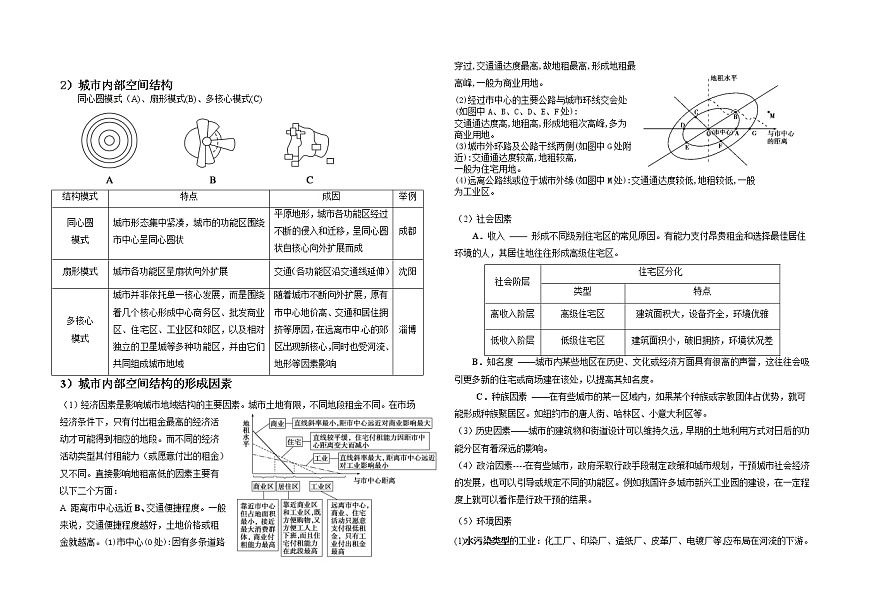 2020-2021学年高中地理新人教版必修第二册 第二章 第一节 乡村和城镇空间结构 导学案第3页