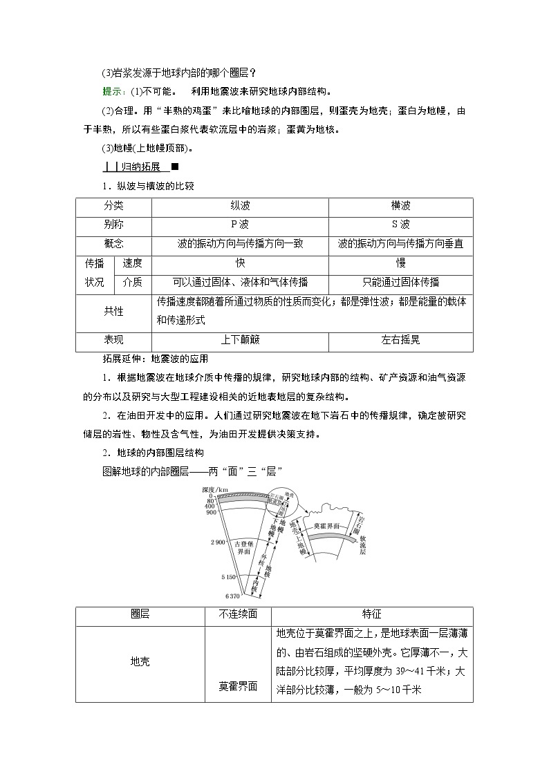 2021-2022学年高中地理新人教版必修第一册 第一章 第四节　地球的圈层结构  学案03