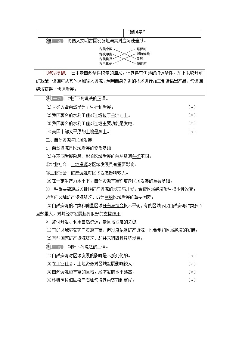高中地理第二章资源环境与区域发展第1节区域发展的自然环境基础学案新人教版第2页