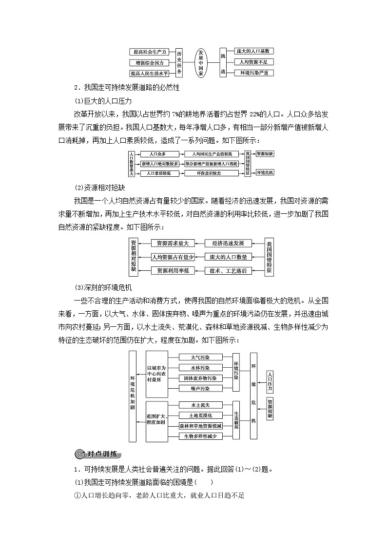高中地理第五章人地关系与可持续发展章末总结探究课学案湘教版02