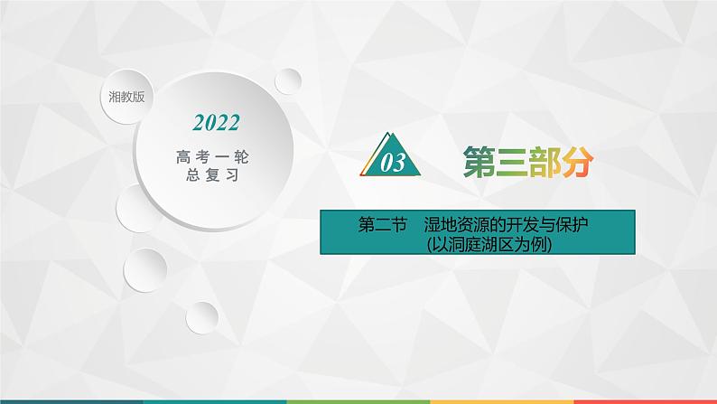 2022届高考地理湘教版一轮总复习 第十二章 第二节 湿地资源的开发与保护(以洞庭湖区为例) 课件第1页