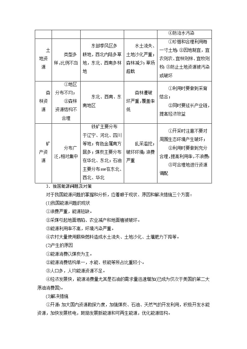 2022届高三高考地理全国通用版一轮专题复习 第19讲 高考必考题突破讲座——自然资源和自然灾害 学案第2页