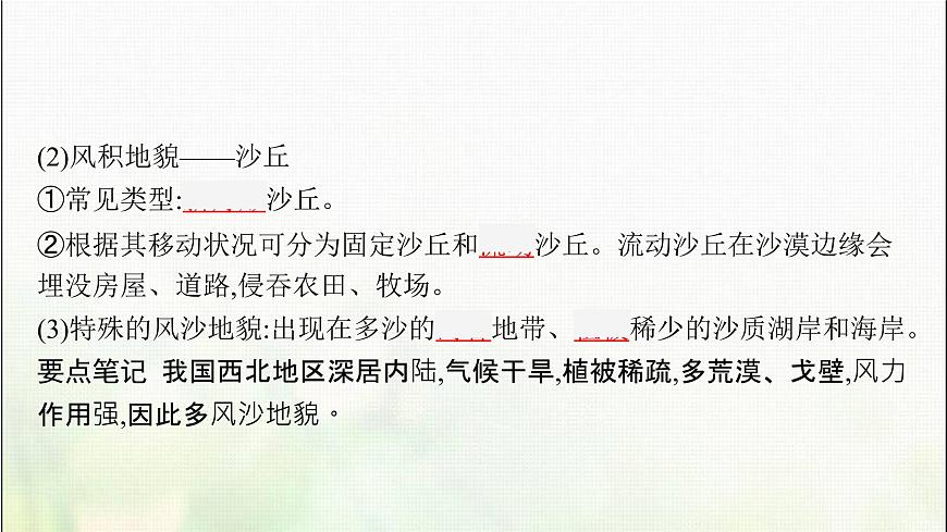高中地理第四章地貌第一節(jié)第2課時風沙地貌與海岸地貌課件新人教第6頁