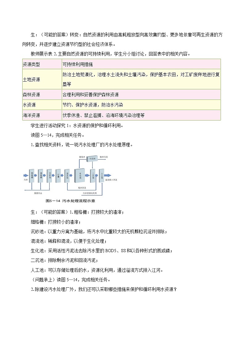 5.2 协调人地关系,实现可持续发展 教案(第2课时) 高中地理新湘教版必修第二册(2022年)03