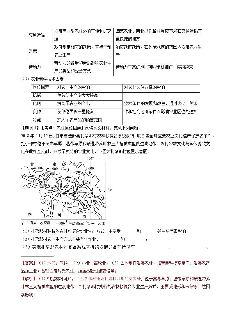 3.1 農業(yè)區(qū)位因素與農業(yè)布局（學案）　高中地理新湘教版必修第二冊（2022年）第2頁