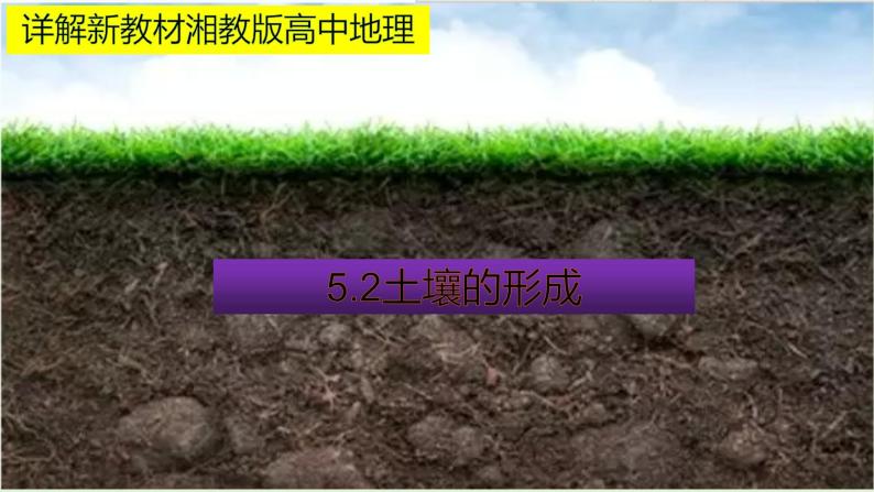 5.2土壤的形成 教材详解 课件-湘教版（2019）必修一地理（3８张PPT）01
