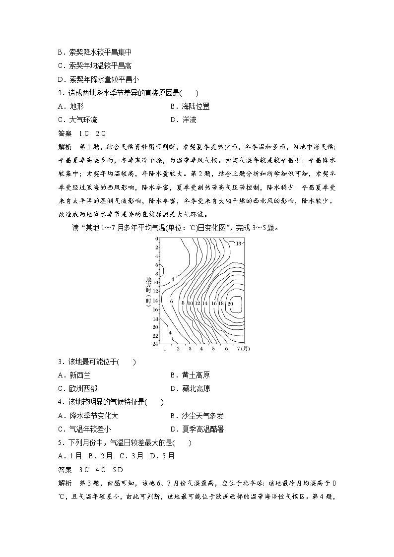 2021-2022学年高中地理新中图版选择性必修1 第三章 微专题4 气候特征描述 教案第2页
