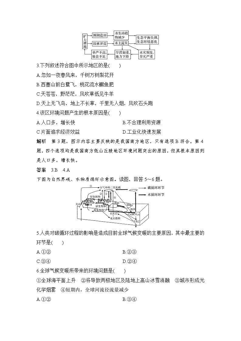 2021-2022学年高中地理新人教版必修第二册 第五章 第一节 人类面临的主要环境问题 能力提升02