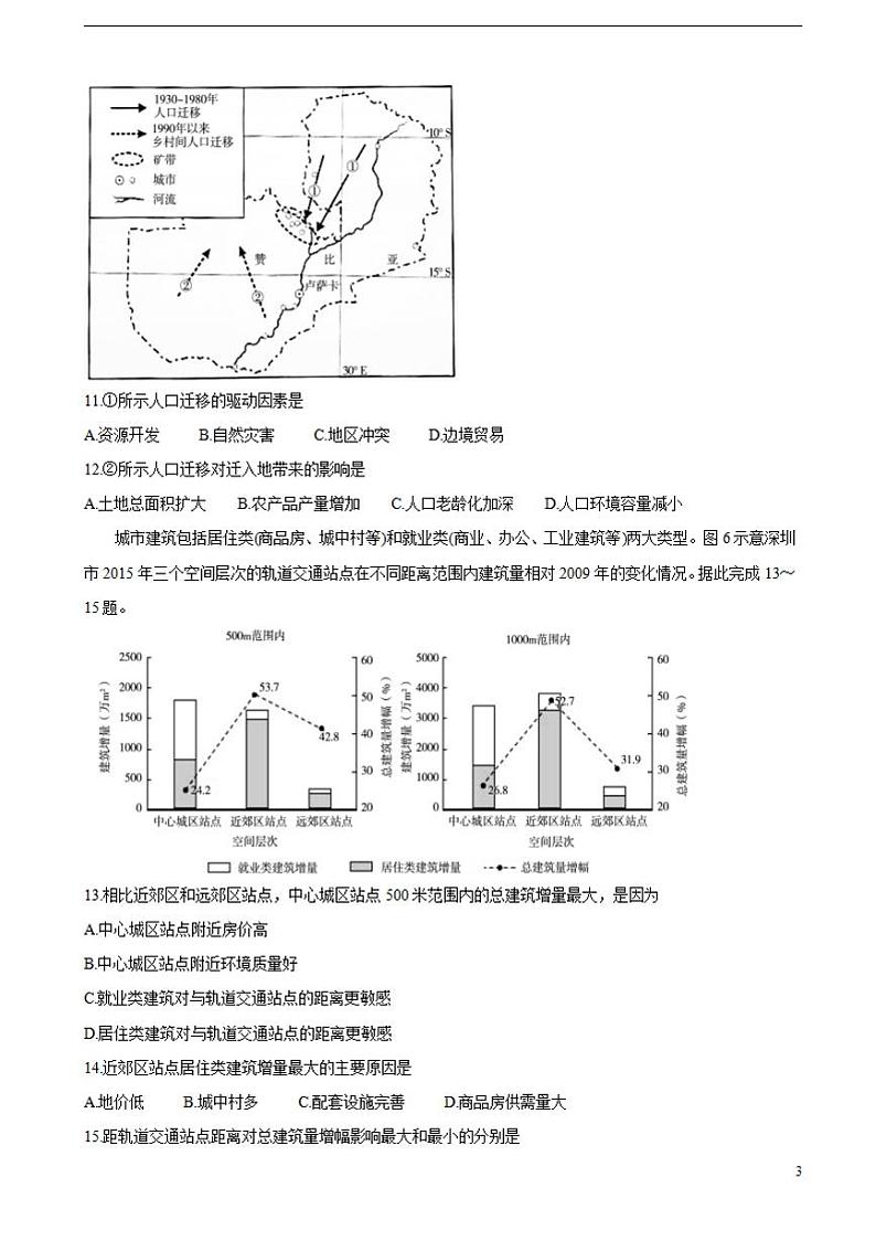 2022届山东省济宁市兖州区高三上学期期中考试地理word版含答案练习题第3页