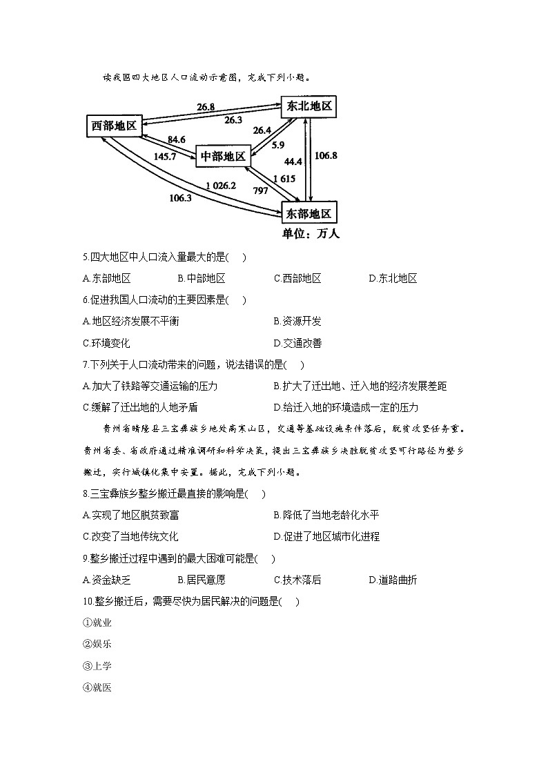 高一下学期地理人教版(2019)必修第二册期末模拟测试卷 word解析版第2页