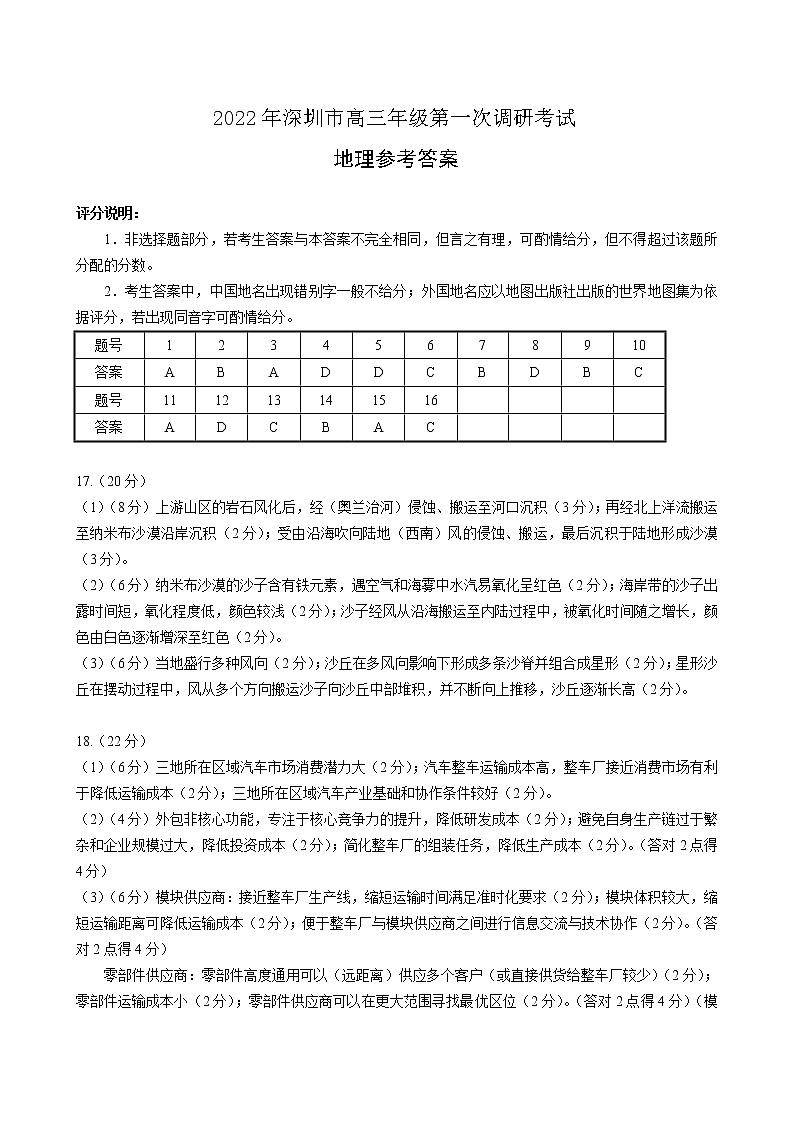地理答案第1页