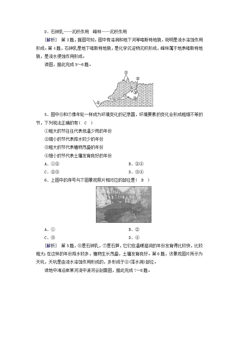 高中地理第4章地貌第1节第1课时喀斯特地貌和河流地貌课件+学案+作业新人教版必修第一册02
