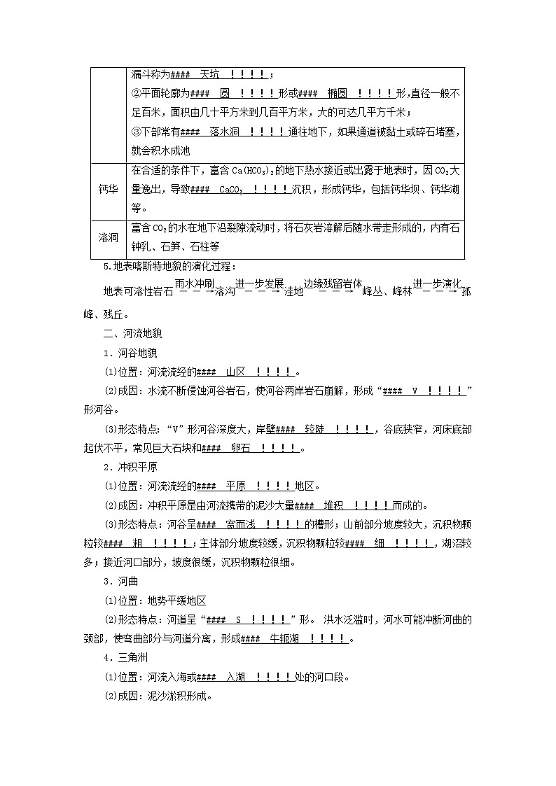 高中地理第4章地貌第1节第1课时喀斯特地貌和河流地貌课件+学案+作业新人教版必修第一册03