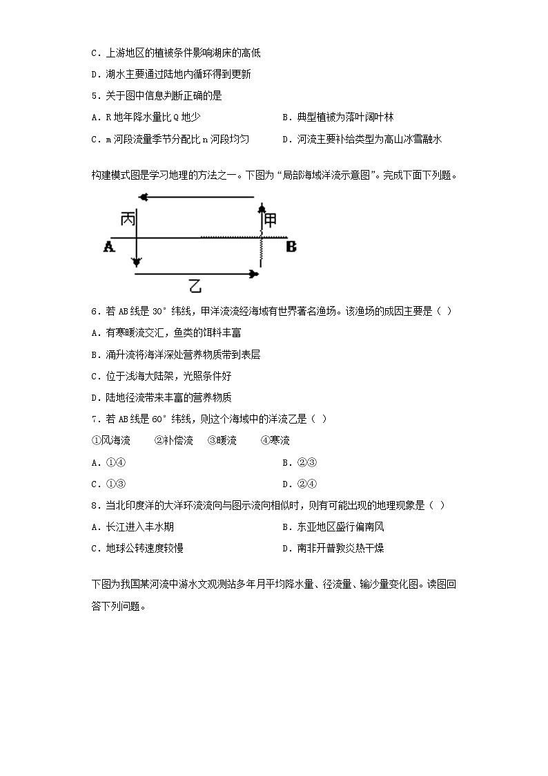 湘教版(2019)地理必修一第四章《地球的水》测试题第2页