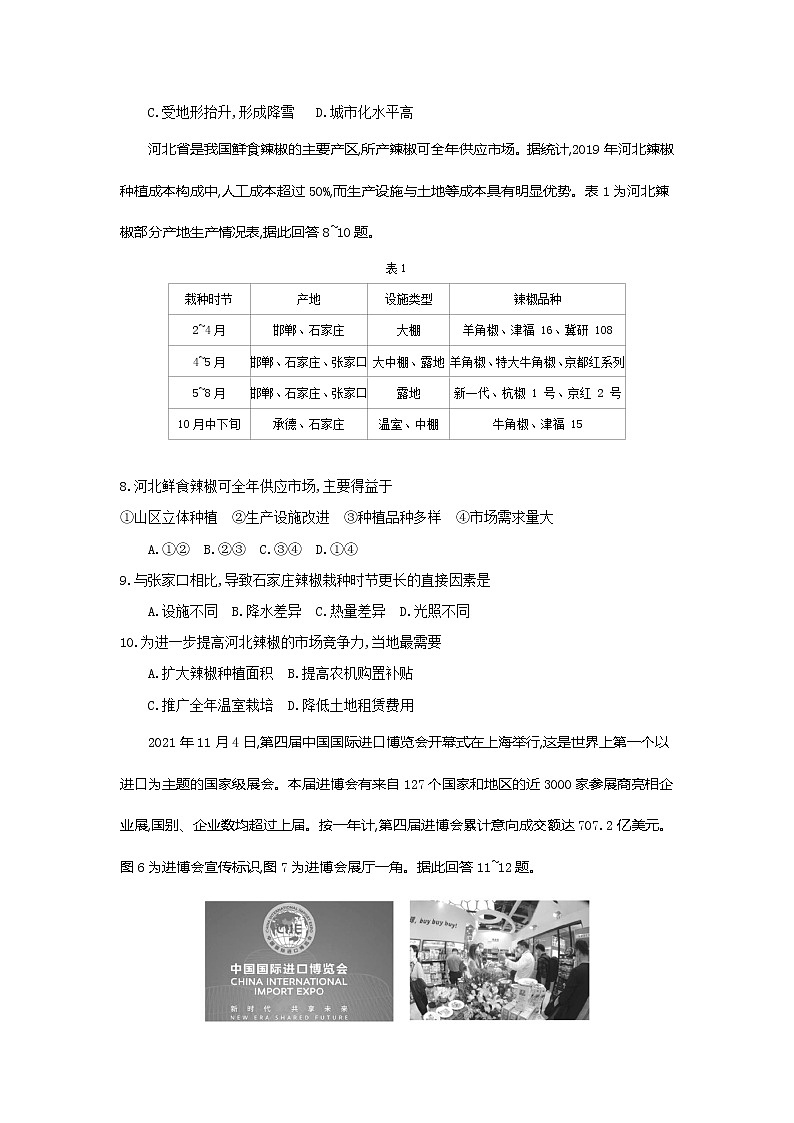 2022届江苏省百校大联考高三上学期第二次考试地理含解析练习题第3页