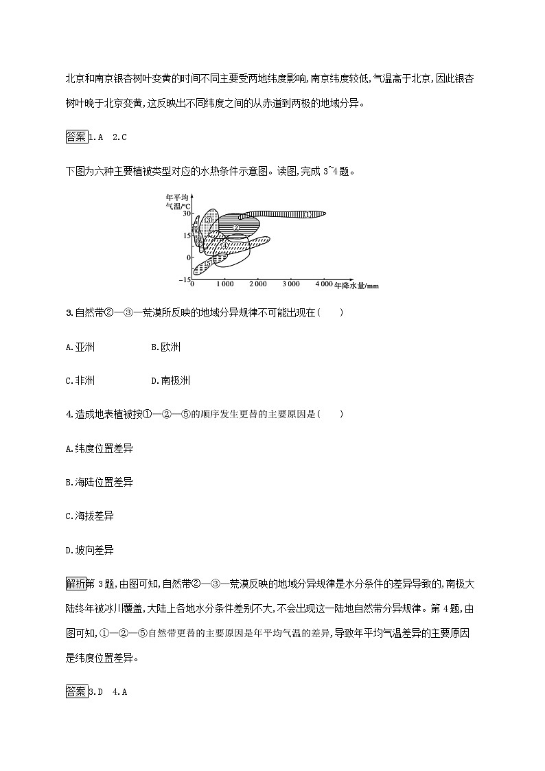 高中地理第五单元自然环境的特征综合训练含解析鲁教版选择性02