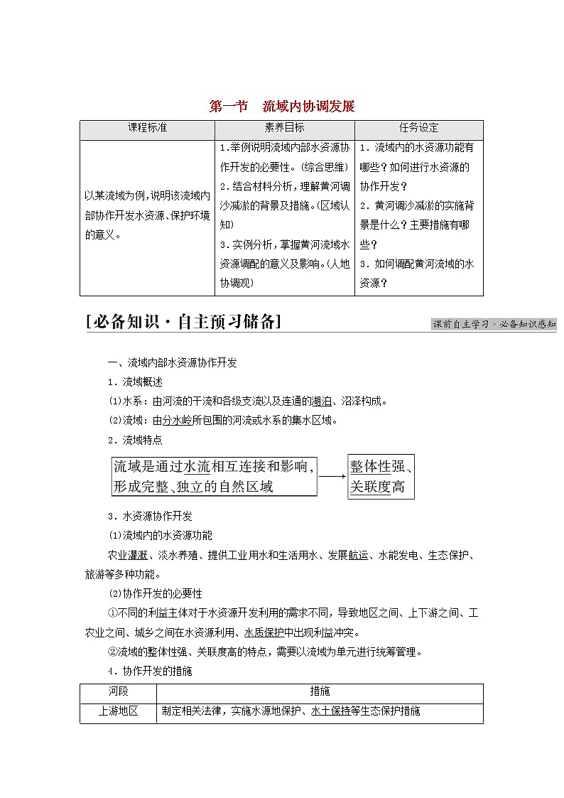 高中地理第四章区际联系与区域协调发展第1节流域内协调发展学案新人教版选择性必修练习题01