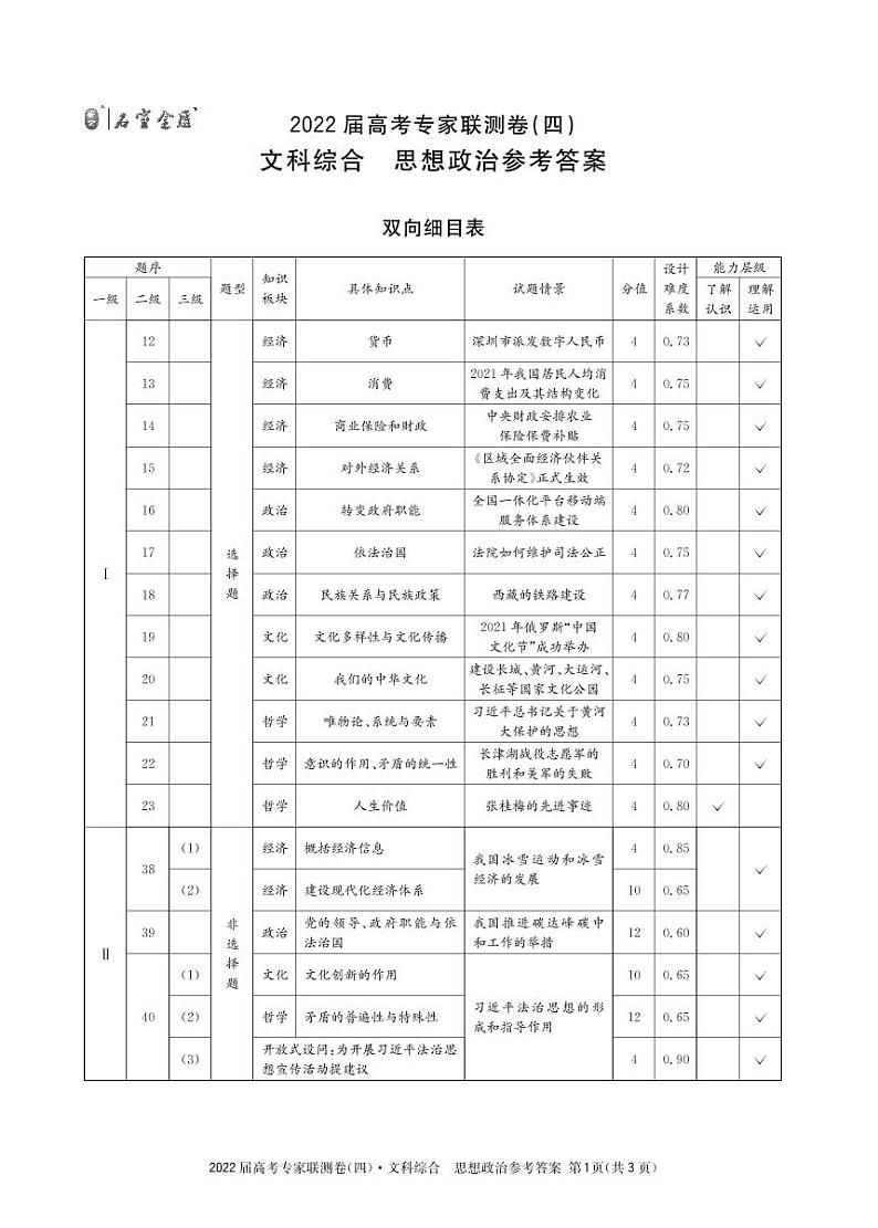 政治4答案第1页