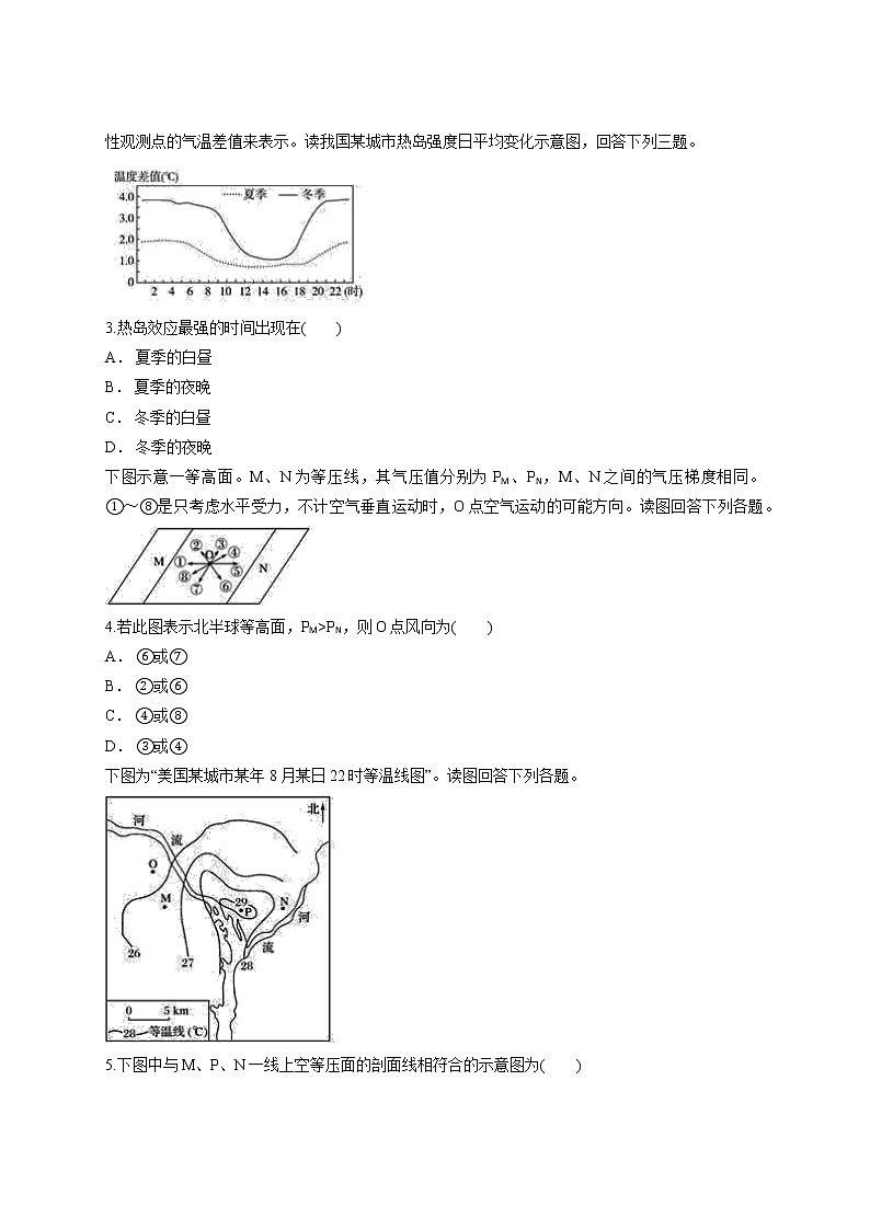 2021-2022學(xué)年人教版(2019)地理必修第一冊(cè)第二章 地球上的大氣 單元測(cè)試第2頁(yè)