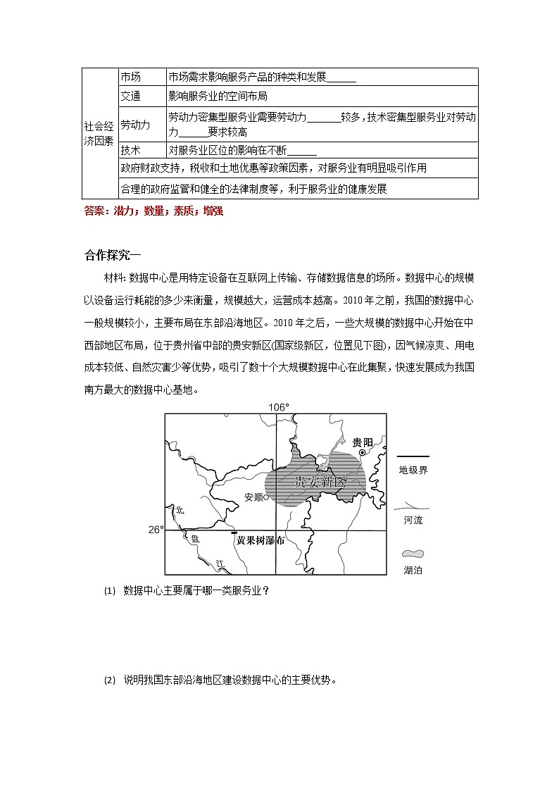 3.3 服務(wù)業(yè)的區(qū)位選擇（學(xué)案）高中地理  新魯教版必修第二冊 （2022）第3頁
