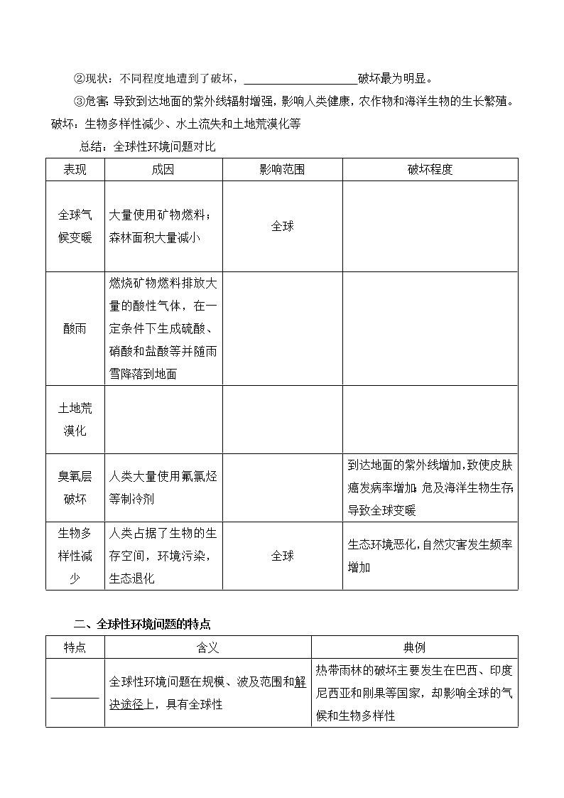 5.1 人类面临的主要环境问题 导学案(2)-中图版高中地理必修第二册第3页