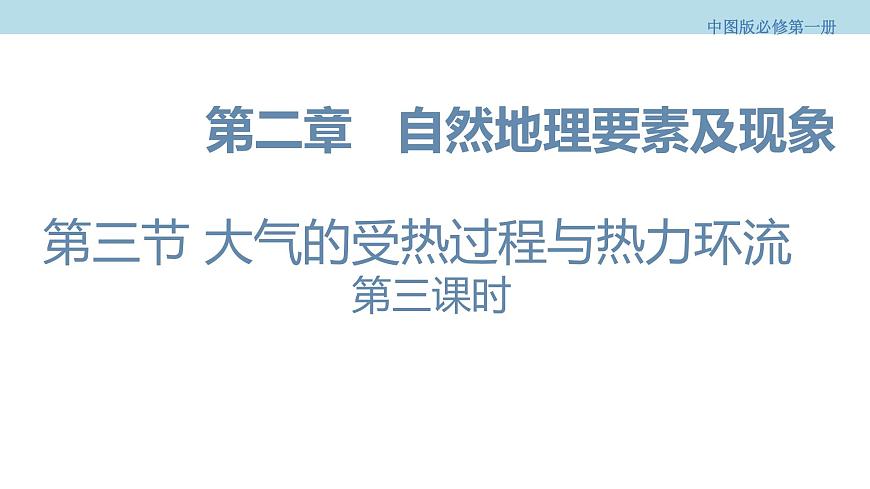 2.3.2 大氣的受熱過程與熱力環(huán)流課件（1）-中圖版高中地理必修第一冊 (共33張PPT)第1頁