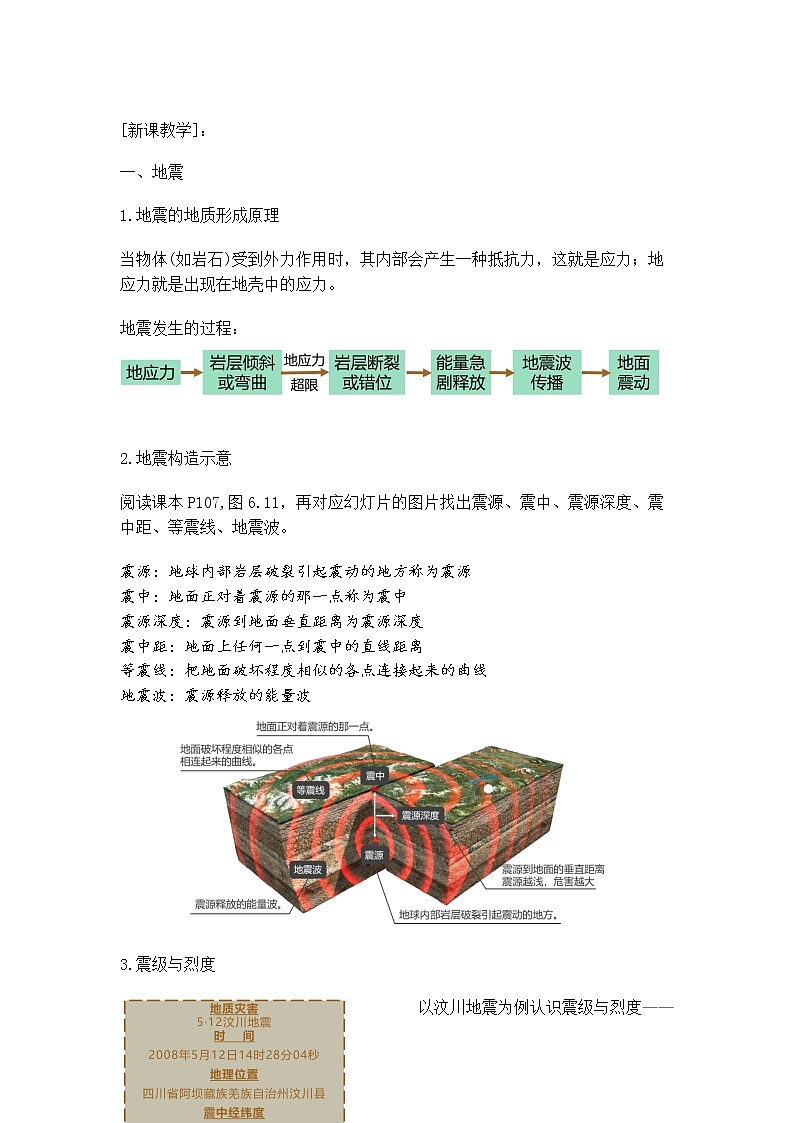 人教版2019高中地理必修一6.2-1 地质灾害教学设计第2页