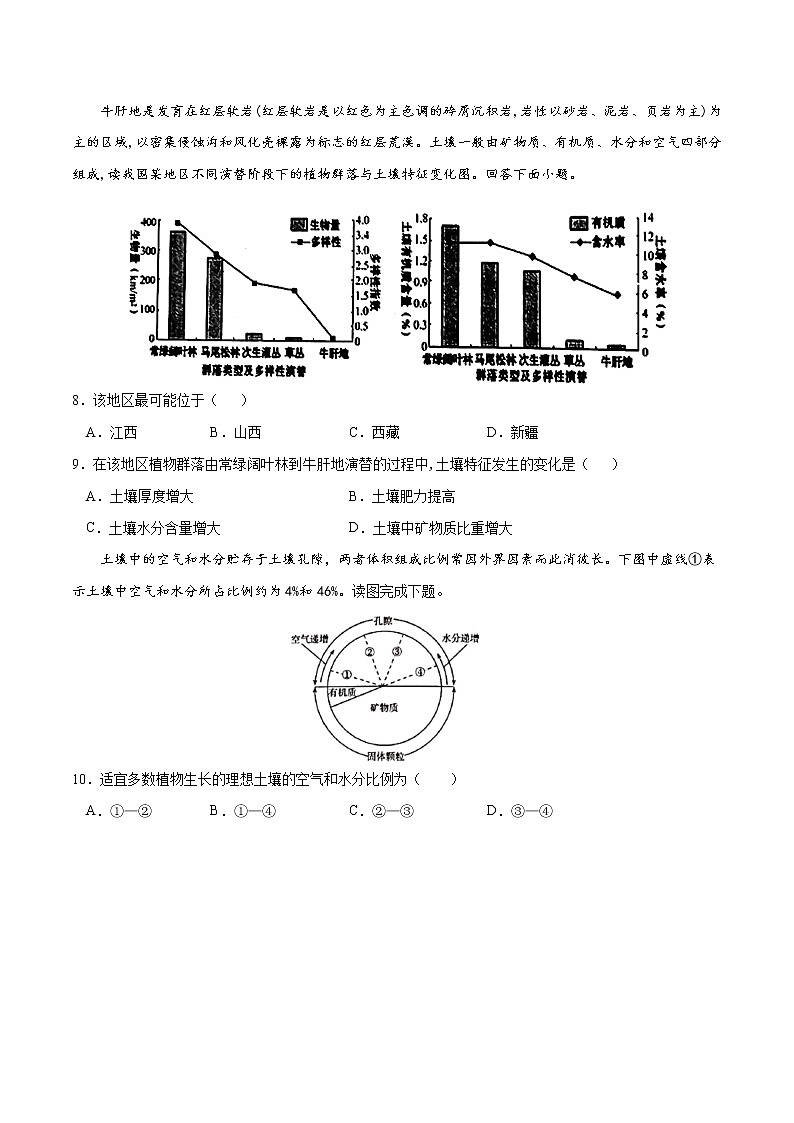 3.4分析土壤形成的原因（練習(xí)）-【愛上地理課】2020-2021學(xué)年高一同步課堂（新教材魯教版必修第一冊(cè)）（原卷版）第3頁