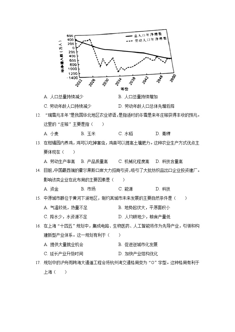 2021-2022学年云南省丽江市第一高级中学高二下学期4月月考(9)地理试题含答案第3页