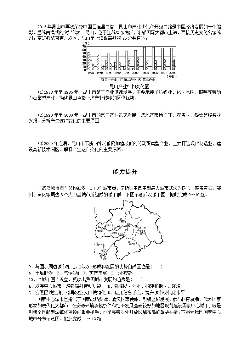 2.1  上海大都市的辐射功能  同步练习第2页