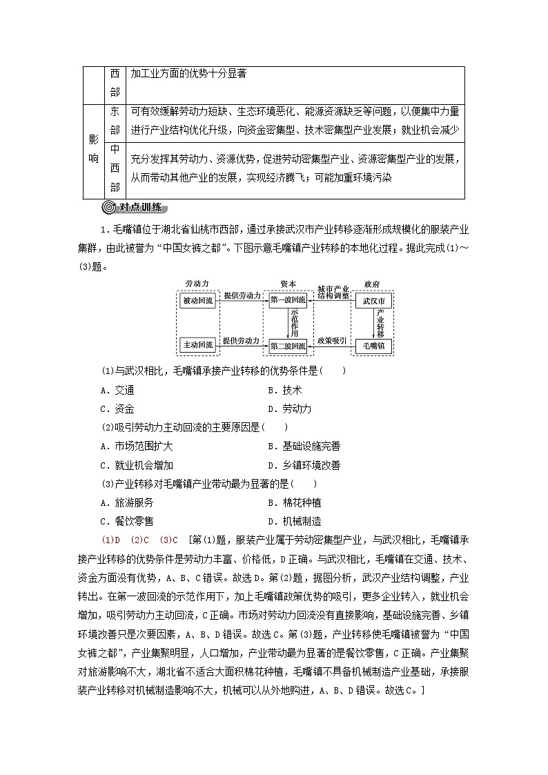 新教材高中地理第3单元区域联系与区域发展单元总结探究课学案鲁教版选择性必修2同步学案03