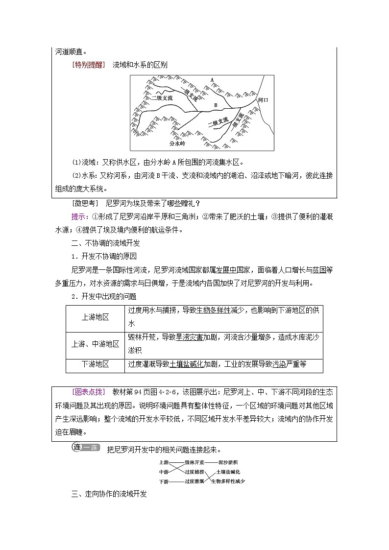 新教材高中地理第4单元区域协调发展第2节流域内部的协作发展__以尼罗河流域为例学案鲁教版选择性必修2同步学案02
