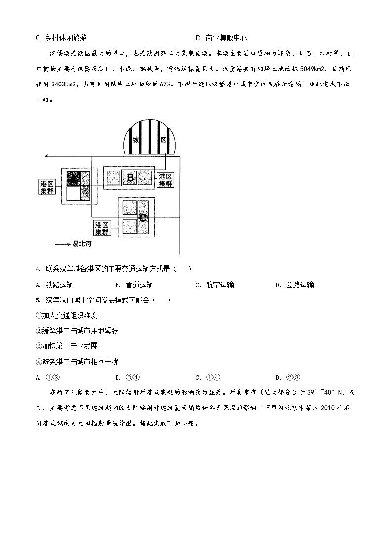 精品解析:内蒙古自治区赤峰市2021-2022学年高三下学期4月模拟考试文综地理试题(原卷版)第2页