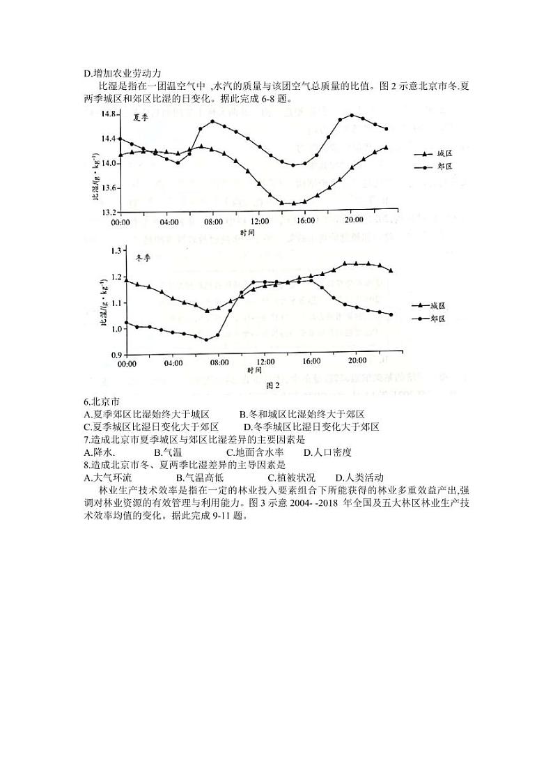 2022届河南省许昌市高三下学期二模文综试题地理第2页