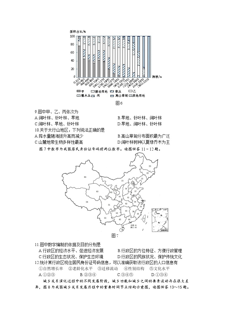 2022届江苏省南京市高考二模地理试题（含答案）03