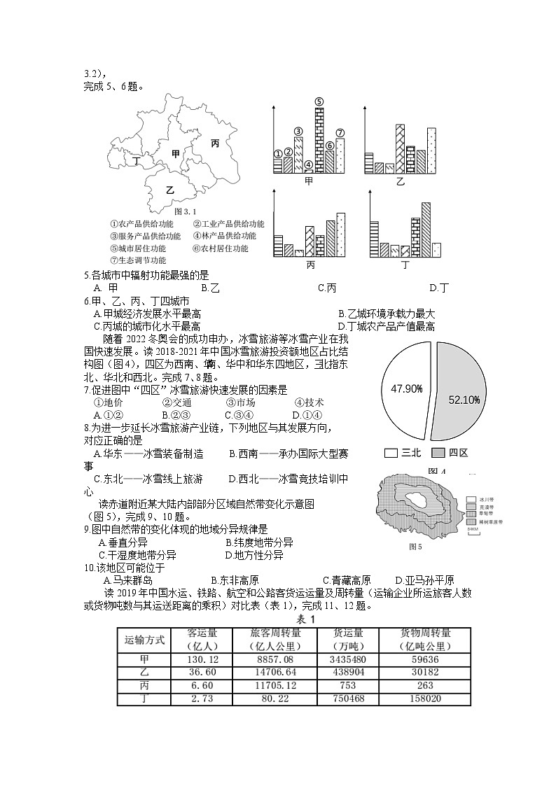 浙江省五校2021-2022学年高三下学期联考模拟地理试题word第2页