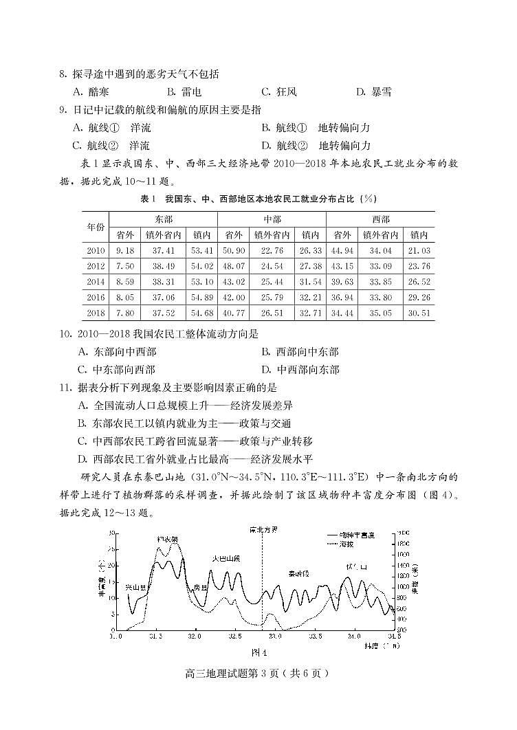 2021届河北省保定市高三下学期5月第二次模拟考试地理试题 PDF版03