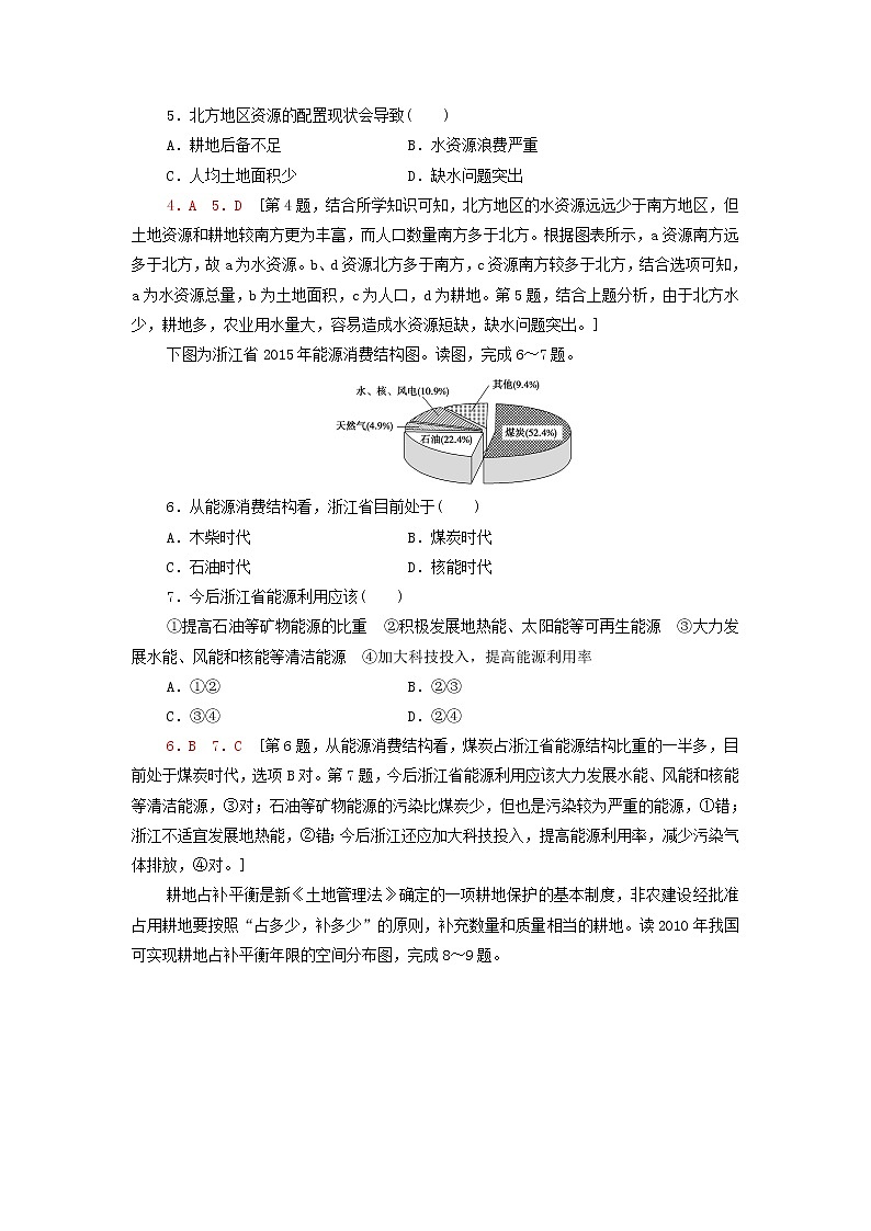鲁教版高中地理选择性必修3第1单元自然资源与国家安全单元练习含解析第2页