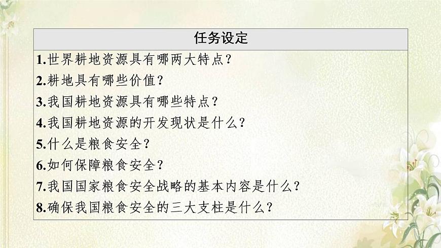 魯教版高中地理選擇性必修3第1單元自然資源與國(guó)家安全第3節(jié)耕地與糧食安全課件第3頁(yè)