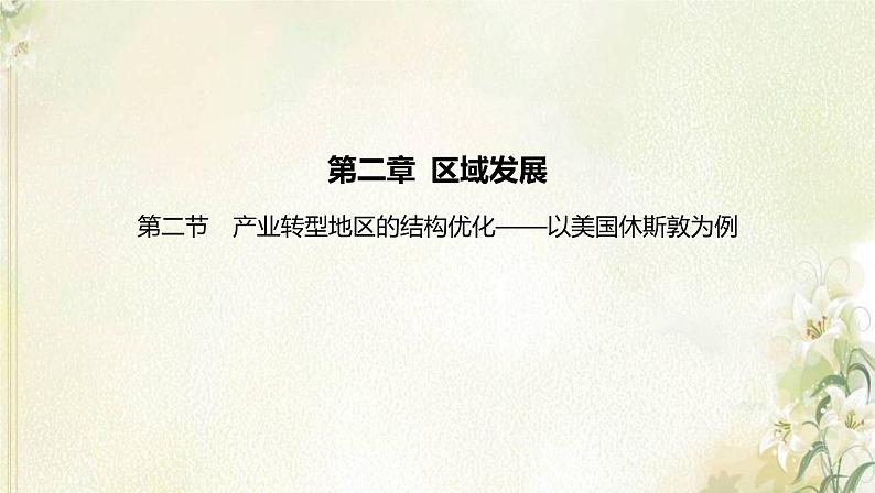 湘教版高中地理选择性必修第二册第二章区域发展第二节产业转型地区的结构优化__以美国休斯敦为例课件01