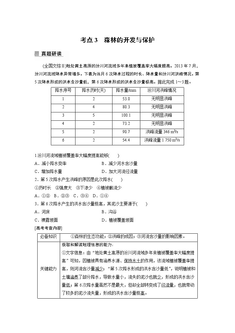 2022年高考地理二轮复习 专题11 考点3 森林的开发与保护第1页