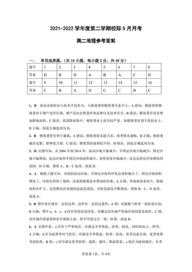 2021-2022学年广东省茂名高州市校际联盟高二下学期5月联考地理试题(PDF版含答案)01