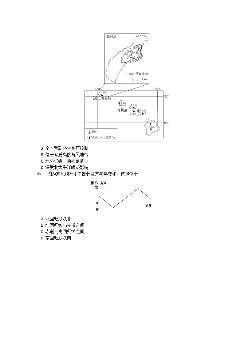 2022年上海市虹口区高二下地理等级考二模试卷(含答案)03