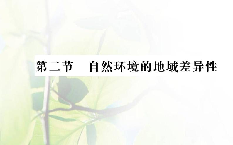 新人教版高中地理选择性必修1第五章自然环境的整体性与差异性第二节自然环境的地域差异性课件第1页