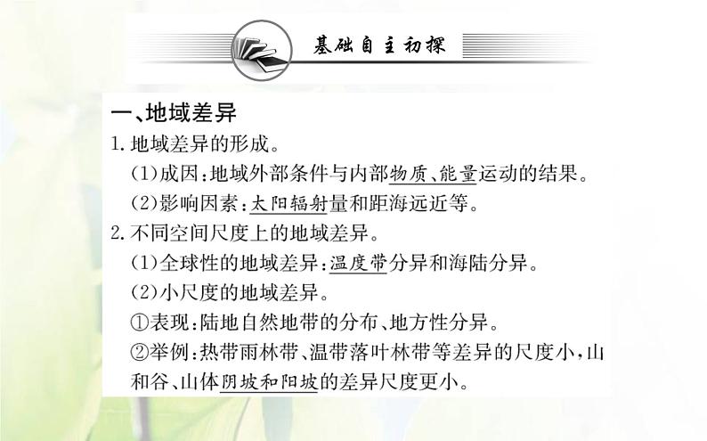 新人教版高中地理选择性必修1第五章自然环境的整体性与差异性第二节自然环境的地域差异性课件第3页